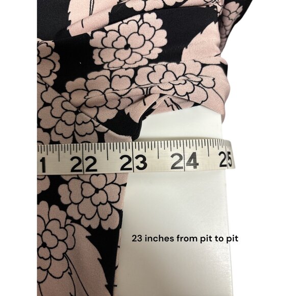 Karl Lagerfeld Paris Womens Long Sleeve Floral Blouse Black & Pink Size L - Picture 8 of 10